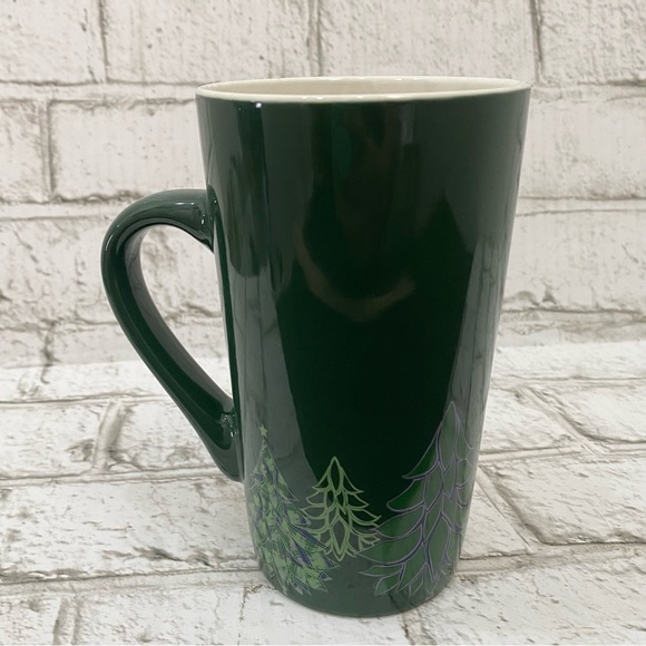 2020 STARBUCKS Tall Green Holiday Pine Trees Ceramic Coffee Mug 16fl.oz - Picture 12 of 16